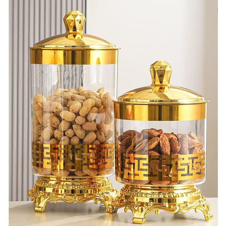 Set of 3 Candy Jar With Lid, Transparent Dry Food Storage Container, Tea Party Serving Jar, Cookie Jar Set of 3 Candy Jar With Lid, Transparent Dry Food Storage Container, Tea Party Serving Jar, Cookie Jar